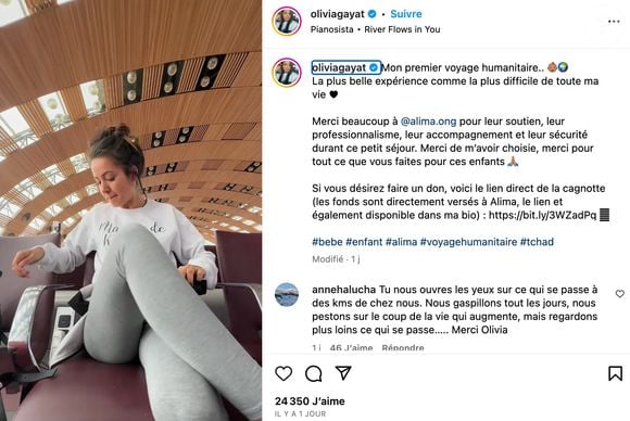 Avant de préciser : "Mais j'ai vraiment une morphologie qui fait que je perds tout direct". Capture Instagram d'Olivia Gayat de "Familles nombreuses".