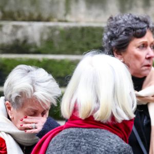 Françoise Laborde et Geneviève Laborde aux obsèques de Catherine Laborde en l'église Saint-Roch à Paris, le 6 février 2025. 

© Jacovides - Moreau / Bestimage