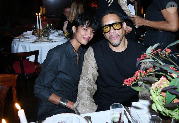 JoeyStarr et sa compagne Pauline Latchoumanin lors de la soirée Omar Harfouch "Dîner chez Maxim's" à Paris le 9 octobre 2024. © Rachid Bellak / Bestimage