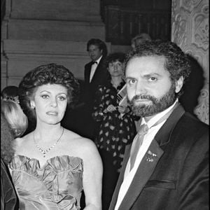 Gianni Versace et Michèle Mercier en 1982