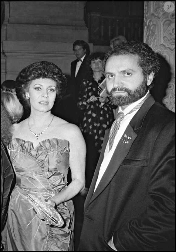 Gianni Versace et Michèle Mercier en 1982