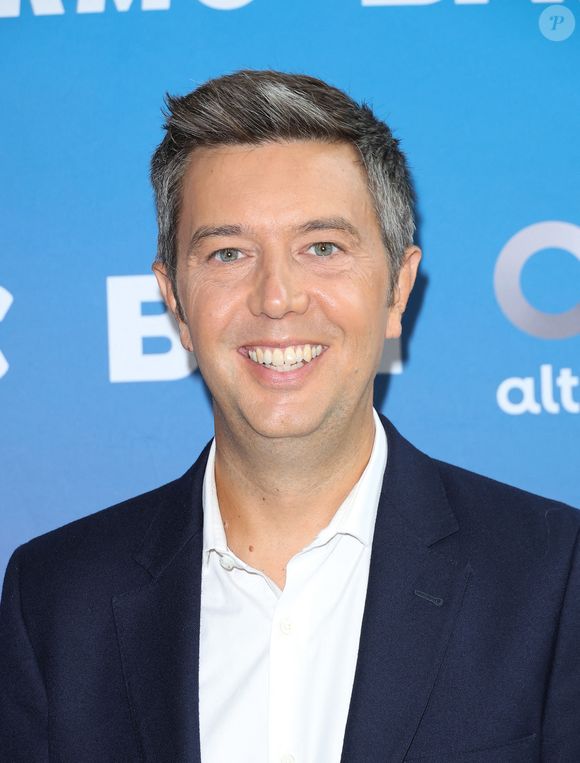Maxime Switek lors de la conférence de presse de rentrée BFM TV. - RMC du groupe Altice France à Paris, France, le 31 août 2023. © Coadic Guirec/Bestimage