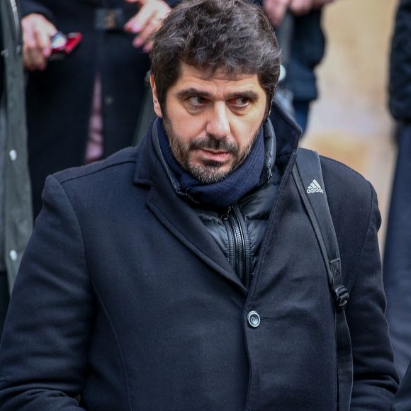 Patrick Fiori aux obsèques de Michel Galabru, décédé le 4 Janvier 2016, à l’église Saint Roch à Paris, France le 12 janvier 2016. © Abacapress.com