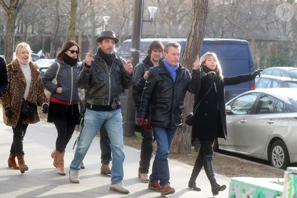 Dominique Lanvin Quilichini, Lolita Séchan, Romane Serda - Obsèques de Thierry Séchan frère du chanteur Renaud) au cimetière du Montparnasse à Paris le 16 janvier 2019. © Agence /Bestimage