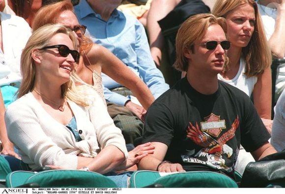 Estelle Lefébure et David Hallyday au tournoi de Roland Garros en 1994. (Bertrand Rindoff Petroff/Bestimage).