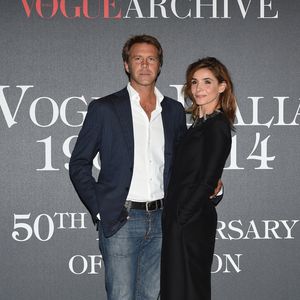 Le prince Emmanuel Philibert de Savoie et Clotilde Courau (princesse de Savoie) - Photocall de la soirée "Vogue 50 Archive" à Milan. Le 21 septembre 2014
