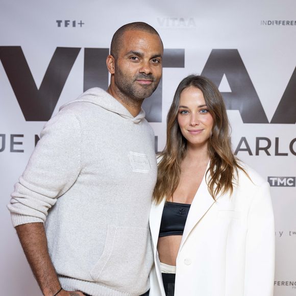 Exclusif - Tony Parker et sa compagne Agathe Teyssier à la projection privée en avant-première du documentaire sur Vitaa (Charlotte Gonin) "Je m'appelle Charlotte" dans les locaux de TF1 à Boulogne Billancourt. 
© Pierre Perusseau / Bestimage