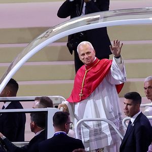 Le pape Léon XIV au Stade de France, à Saint-Denis, en périphérie de Paris, le 25 septembre 2026, pour présider une veillée de prière avec des jeunes de 17 à 35 ans, dans le cadre de sa visite de quatre jours en France.
© Jacovides-Moreau/Bestimage