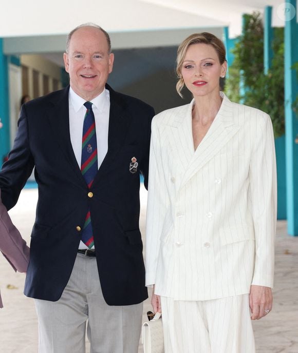 La princesse Charlène de Monaco et le prince Albert II de Monaco à la finale du simple messieurs lors de la huitième journée du Rolex Monte-Carlo Masters au Monte-Carlo Country Club le 12 avril 2026 à Monte-Carlo, Monaco. Photo par  Jean-Charles Vinaj/ABACAPRESS.COM