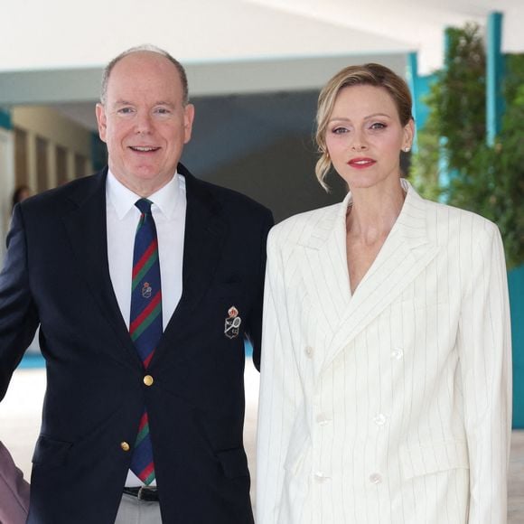 La princesse Charlène de Monaco et le prince Albert II de Monaco à la finale du simple messieurs lors de la huitième journée du Rolex Monte-Carlo Masters au Monte-Carlo Country Club le 12 avril 2026 à Monte-Carlo, Monaco. Photo par  Jean-Charles Vinaj/ABACAPRESS.COM