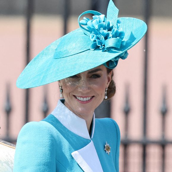La princesse de Galles quitte le palais de Buckingham avant la cérémonie de la montée des couleurs dans le centre de Londres, alors que le roi Charles III célèbre son anniversaire officiel, le 14 juin 2025, à Londres, Royaume-Uni. Photo by Stephen Lock/i-Images/ABACAPRESS.COM