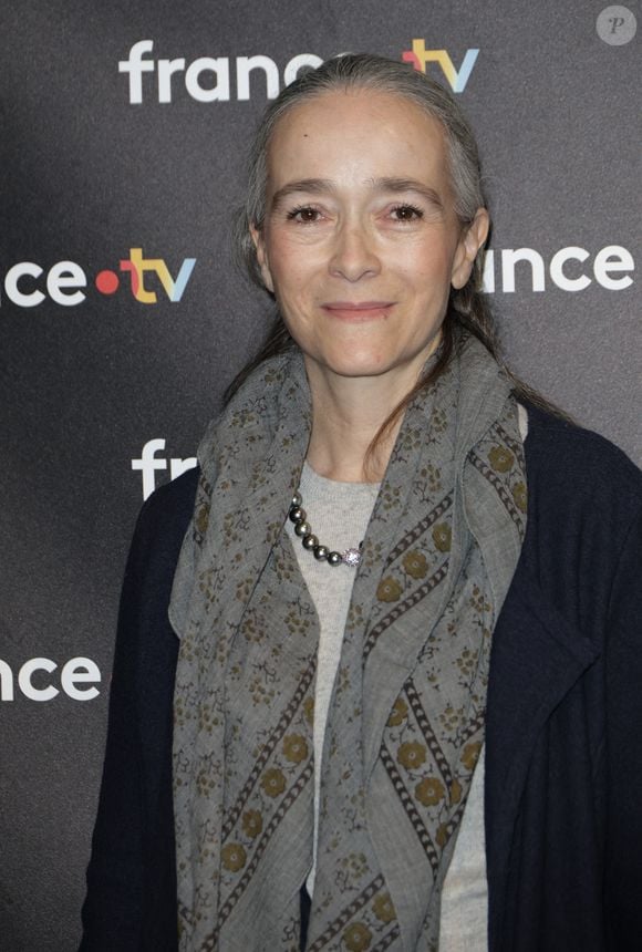 Delphine Ernotte, présidente de France Télévisions - Photocall à l'occasion des 40 ans de l'émission "Télématin" au siège de France Télévisions à Paris le 6 février 2025. © Coadic Guirec/Bestimage