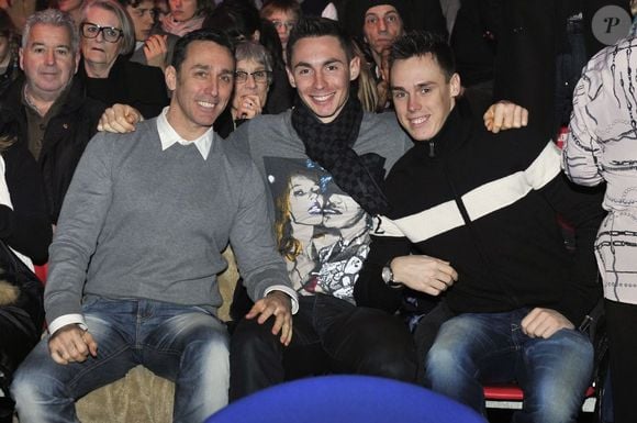 Daniel Ducruet et ses fils Michael et Louis lors du coup d'envoi du Festival New Generation dont sa fille Pauline est la présidente du jury, le 2 février 2013 au chapiteau de Fontvieille à Monaco