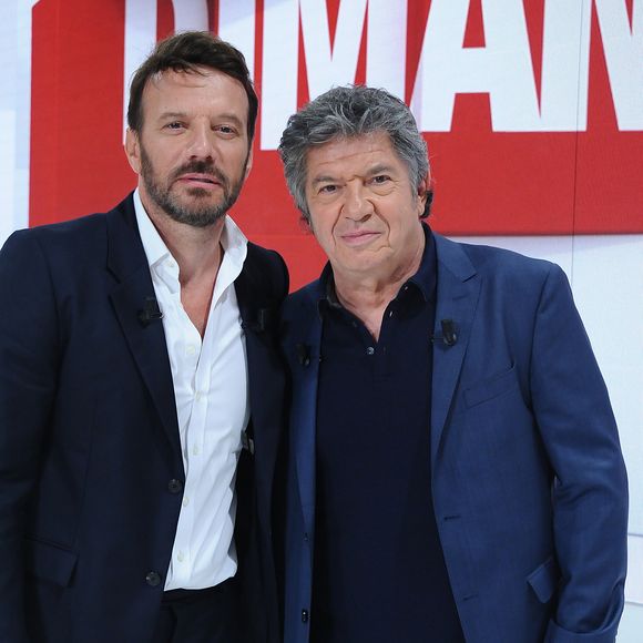 Exclusif - Samuel Le Bihan et Lionnel Astier - Enregistrement de l'émission 'Vivement Dimanche' dans le studio Gabriel à Paris, le 27 aout 2018. La diffusion de l'émission sera le 2 septembre 2018 à un nouvel horaire. © Guillaume Gaffiot/Bestimage