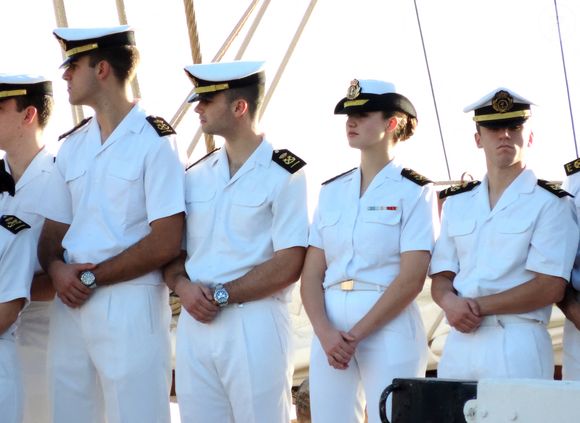 La princesse Leonor d’Espagne est arrivée aux Îles Canaries, première étape de son voyage de six mois en mer, 17 janvier 2025. © Mercedes Menendez/Pacific Press/Bestimage