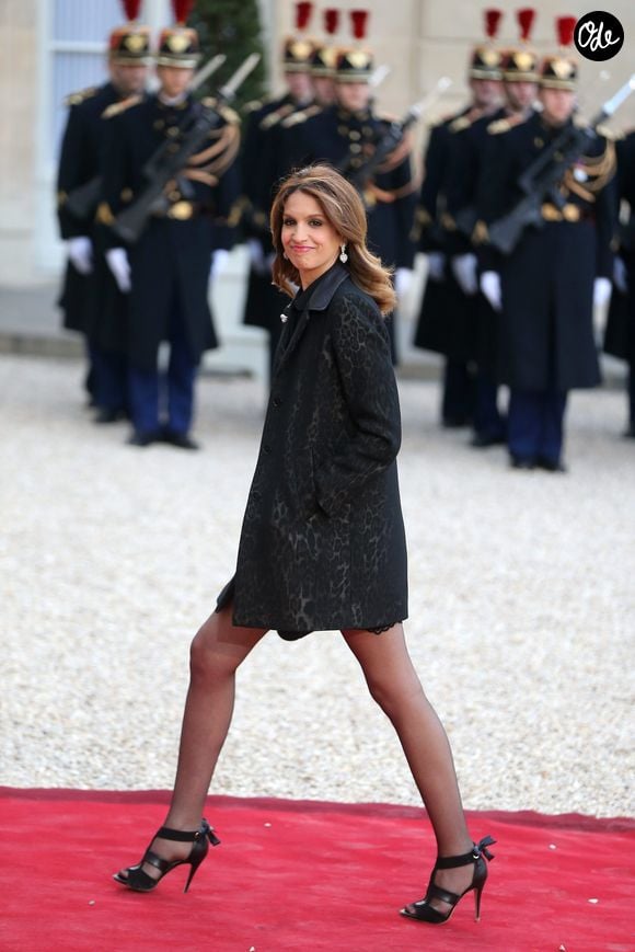Sonia Mabrouk - Dîner d'Etat au Palais de l'Elysée en l'honneur du président Tunisien Béji Caïd Essebsi à Paris le 7 avril 2015. © DOMINIQUE JACOVIDES / BESTIMAGE