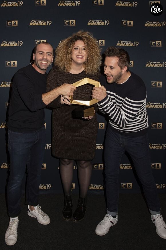 Exclusif - Trois Cafés Gourmands (Mylène Madrias, Sébastien Gourseyrol et Jérémy Pauly - révélation musicale de l’année) dans la press room de la 1ère édition des "Olympia Awards", à l'Olympia. Paris, le 11 décembre 2019. © Tribeca-Gorassini/Bestimage