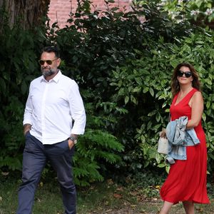 Marlène Schiappa et son compagnon - Gérald Darmanin fait sa rentrée politique à Tourcoing en présence de nombreux ministres et élus le 27 août 2023. © Dominique Jacovides / Bestimage