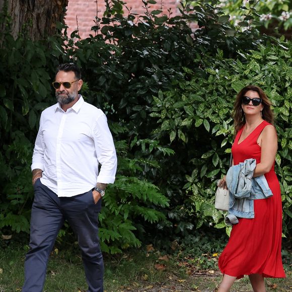 Marlène Schiappa et son compagnon - Gérald Darmanin fait sa rentrée politique à Tourcoing en présence de nombreux ministres et élus le 27 août 2023. © Dominique Jacovides / Bestimage