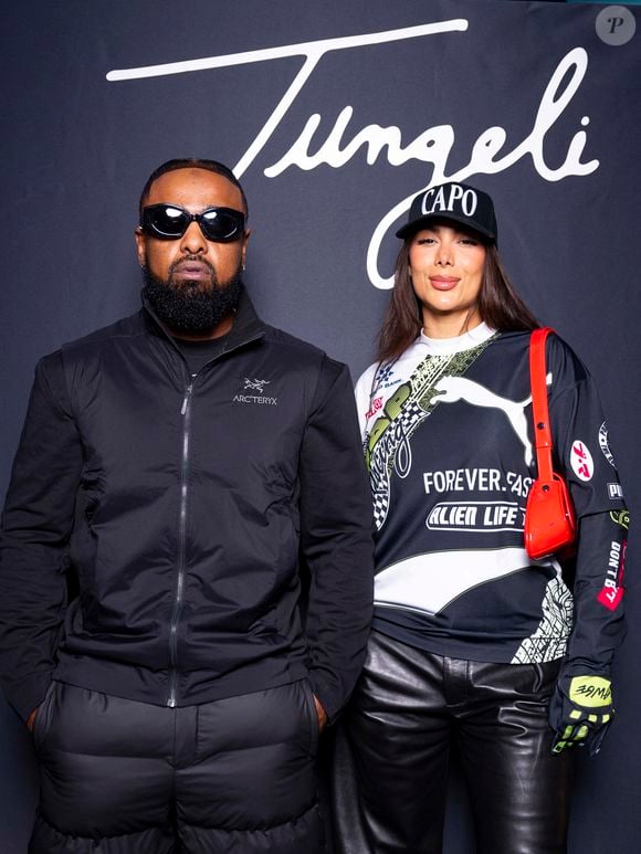 Exclusif - Alonzo et sa femme Samantha Djae lors de la sortie du nouvel album de Jungeli "En Attendant Pour le Peuple" au Club 911 à Paris, France, le 7 novembre 2024. © Pierre Perusseau/Bestimage