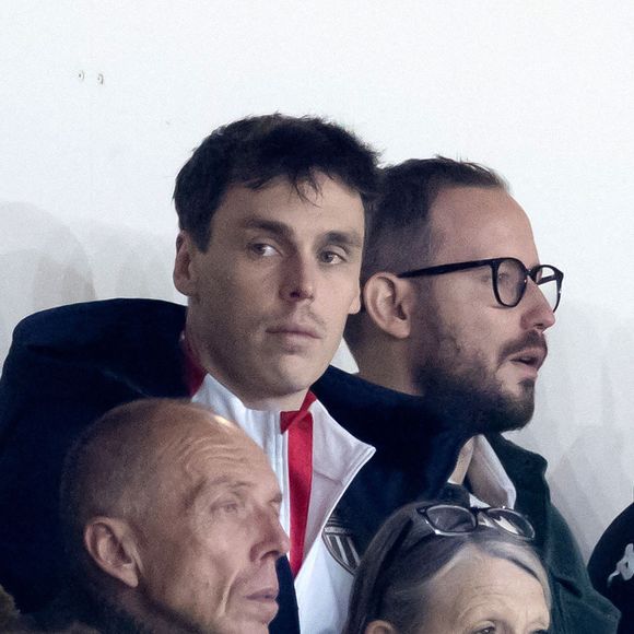 Louis Ducruet, le fils de la princesse Stéphanie de Monaco, et des amis durant la rencontre de football de Ligue 1 Monaco - Paris Saint Germain (PSG) au stade Louis II de Monaco, le 18 décembre 2024.
Les parisiens ont battu les mongasques sur le score de 4 à 2. © Bruno Bebert / Bestimage