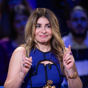 Exclusif - Julie Zenatti lors de l'enregistrement de l'émission "La Boîte à secrets", présentée par F.Bollaert et diffusée le 2 janvier 2026 sur France 3, dans les studios du Lendit à Saint-Denis, France, le 1er décembre 2025. © Cyril Moreau/Bestimage