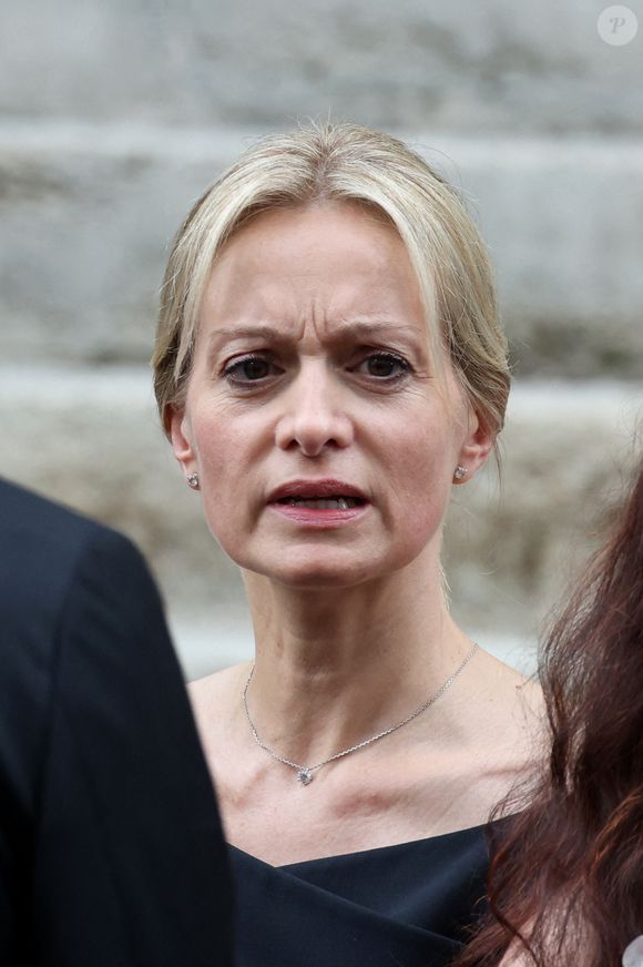 Audrey Crespo-Mara - Sorties des obsèques de Thierry Ardisson en l’église Saint-Roch de Paris, France, le 17 juillet 2025. 

© Clovis-Jacovides/Bestimage