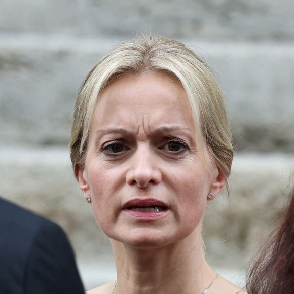 Audrey Crespo-Mara - Sorties des obsèques de Thierry Ardisson en l’église Saint-Roch de Paris, France, le 17 juillet 2025. 

© Clovis-Jacovides/Bestimage