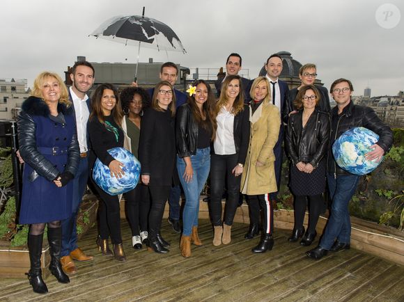 Fabienne Amiach, Marc Hay, Myriam Seurat, Cécile Djunga, Nicolas-Xavier Ladouce, Hinatea Chatal, Daniela Prepeliuc, Loïc Rousval, Karine Fauvet et Laurent Romejko - Forum international de la météo et du climat à Paris. Le 23 mars 2018
© Pierre Perusseau / Bestimage
