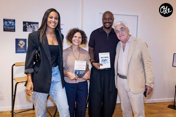 Exclusif - Harry Roselmack et sa femme Jennifer Galap, Véronique Bogdanoff, guest - Soirée Igor et Grichka Bogdanoff pour la sortie du livre "Igor et Grichka - Chroniques de notre fratrie heureuse" à Paris le 8 septembre 2026. © Vincenzo Arnone/Bestimage