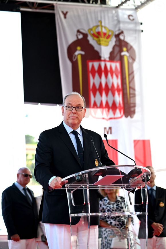 Exclusif -Le prince Albert II de Monaco lors de la cérémonie d'intronisation des nouveaux membres du Yacht Club de Monaco, le 23 juin 2025. © Bruno Bebert/Bestimage