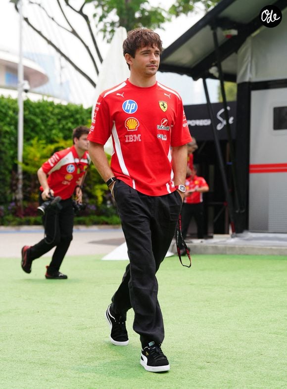 Charles Leclerc, pilote Ferrari, sur le circuit urbain de Marina Bay, à Singapour, avant le Grand Prix de Singapour de dimanche. Date de la photo : jeudi 8 octobre 2026. Crédit photo : Pa photos/Abaca