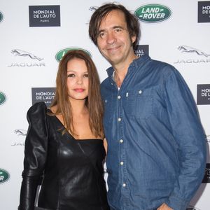 Thierry Samitier et Severine Ferrer assistant à la Jaguar Party, organisée au Paris Motor Show 2018. Photo par Nicolas Genin/ABACAPRESS.COM
