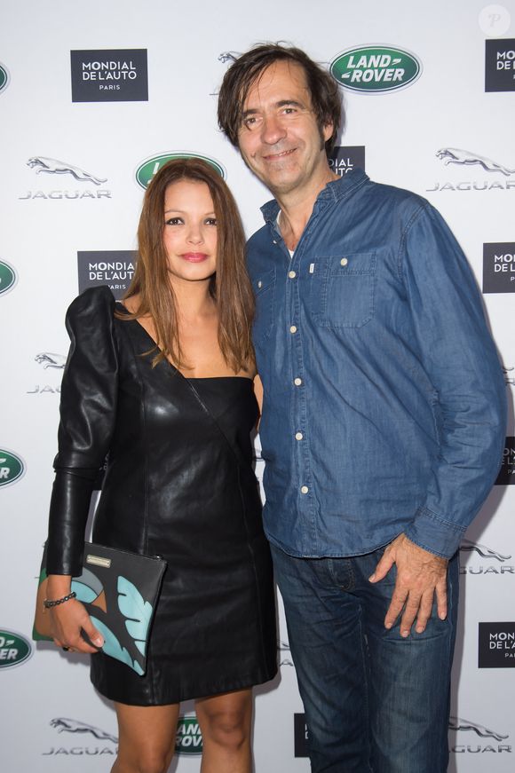 Thierry Samitier et Severine Ferrer assistant à la Jaguar Party, organisée au Paris Motor Show 2018. Photo par Nicolas Genin/ABACAPRESS.COM