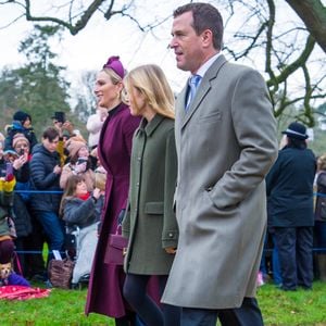 Zara Tindall Phillips, Isla Elizabeth Phillips, Peter Phillips - La famille royale britannique se rend à la messe de Noël à Sandringham le 25 décembre 2024.