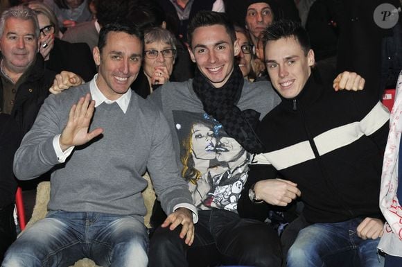 Daniel Ducruet avec ses fils Michaël et Louis au festival de cirque New Generation créé par Pauline Ducruet le 2 février 2013 à Monaco.