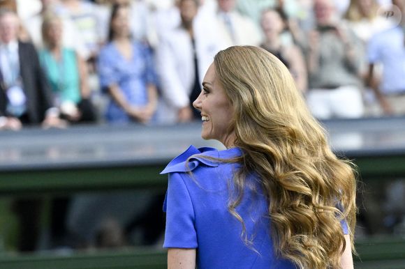 Catherine (Kate) Middleton, princesse de Galles - Personnalités à la finale homme du tournoi de tennis de Wimbledon le 13 juillet 2025. © Chryslène Caillaud / PsnewZ / Bestimage