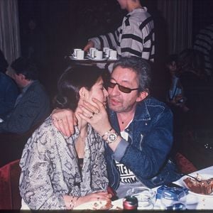 ARCHIVES - SERGE GAINSBOURG ET BAMBOU LORS D' UNE SOIREE AU PALACE A PARIS EN 1988