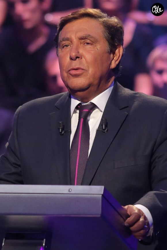 Jean-Pierre Foucault - Enregistrement à l'occasion des 15 ans de l'émission "Qui veut gagner des millions ?" sur TF1 au studio Carrère A de La Plaine Saint-Denis le 31 aout 2015. 
© Christophe Clovis / Bestimage