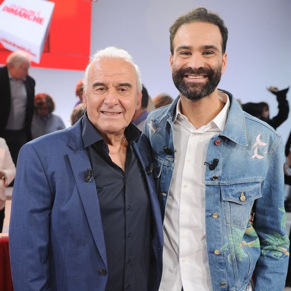Exclusif - Michel Fugain et Ycare - Enregistrement de l'émission Vivement dimanche au studio Rive Gauche à Paris, présentée par Michel Drucker et diffusée le 9 février sur France 3. © Guillaume Gaffiot/Bestimage