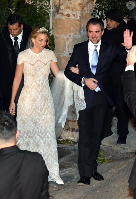 Mariage du prince Nikolaos de Grèce et Chrysi Vardinogiannis durant leur mariage à l'église Saint Nicholas Ravagas à Athènes le 7 février 2025. Backgrid UK/ Bestimage