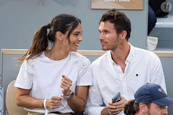 Marine Lorphelin et Stanislas Gruau dans les tribunes pour la session de nuit pendant les Internationaux de France 2025 à Roland Garros le 03 juin 2025 à Paris, France. Photo by Nasser Berzane/ABACAPRESS.COM