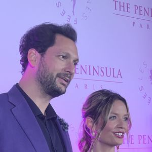 Eric Antoine et son épouse, Gennifer Antoine, lors de la soirée Octobre Rose organisée à l'hôtel Peninsula à Paris. © DR : Tiffany IACOMACCI