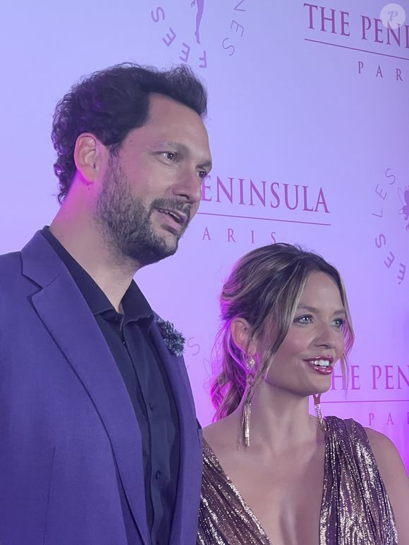 Eric Antoine et son épouse, Gennifer Antoine, lors de la soirée Octobre Rose organisée à l'hôtel Peninsula à Paris. © DR : Tiffany IACOMACCI
