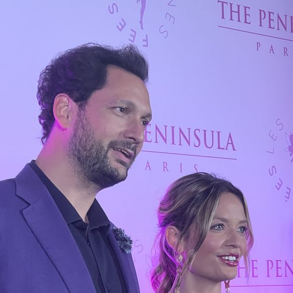 Eric Antoine et son épouse, Gennifer Antoine, lors de la soirée Octobre Rose organisée à l'hôtel Peninsula à Paris. © DR : Tiffany IACOMACCI