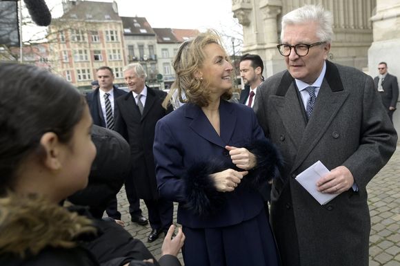 La princesse Claire Coombs de Belgique, Le prince Laurent de Belgique - Messe pour les défunts de la famille royale à Bruxelles, le 20 février 2024. Photonews / Bestimage