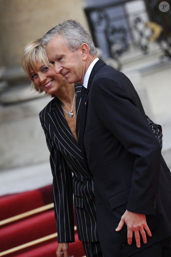 Bernard Arnault et son épouse Hélène arrivent au Palais de l'Elysée pour rencontrer le Pape Benoît XVI. Paris, France, le 12 septembre 2008. Le pape Benoît XVI entame une visite de quatre jours à Paris et à Lourdes. Photo par Abd Rabbo-Mousse-Orban-Taamallah/ABACAPRESS.COM