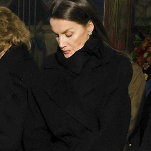 La reine Letizia d'Espagne - La famille royale d'Espagne assiste au service commémoratif de la princesse Irène de Grèce à la cathédrale orthodoxe grecque Saint-André-et-Saint-Démétrius, à Madrid, Espagne, le 17 janvier 2026. © Pool/Bestimage