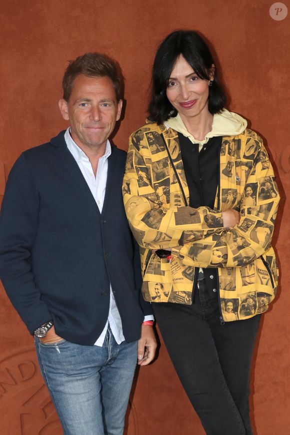 Daniel Riolo (journaliste) et sa femme Géraldine Maillet (réalisatrice) au village (Jour 2) lors des Internationaux de France de Tennis de Roland Garros 2022, à Paris, France, le 23 mai 2022. © Bertrand Rindoff/Bestimage