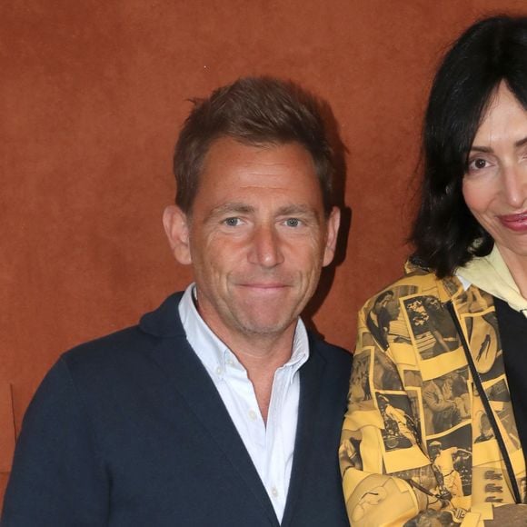 Daniel Riolo (journaliste) et sa femme Géraldine Maillet (réalisatrice) au village (Jour 2) lors des Internationaux de France de Tennis de Roland Garros 2022, à Paris, France, le 23 mai 2022. © Bertrand Rindoff/Bestimage